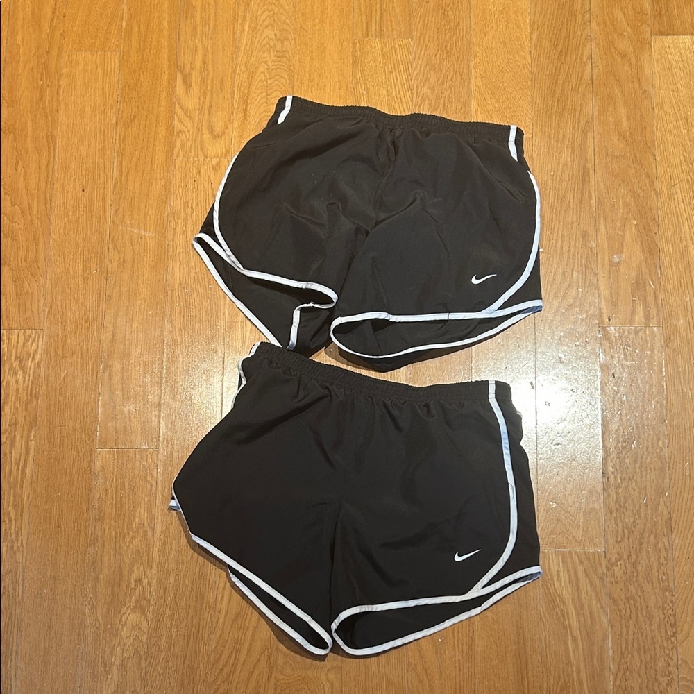 Nike Girl’s Black Athletic Shorts with White Trim. Three pairs